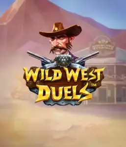  Immerse yourself in the wild world of "Wild West Duels" by Pragmatic Play, featuring a hardened gunslinger ready for a showdown. The image shows a stern cowboy with crossed pistols, set against a dusty Western town. His sharp gaze and elaborate attire highlight the theme of the Old West. The game's title is boldly presented in a rustic font, complementing the adventurous theme. 